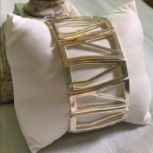 Silver geometric bracelet